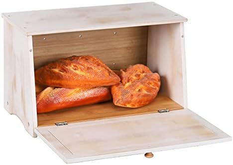 Vintage velika drvena kutija za kruh za kuhinjski pult, retro dizajn, jednoslojna kutija za skladištenje hrane od bambusa velikog kapaciteta