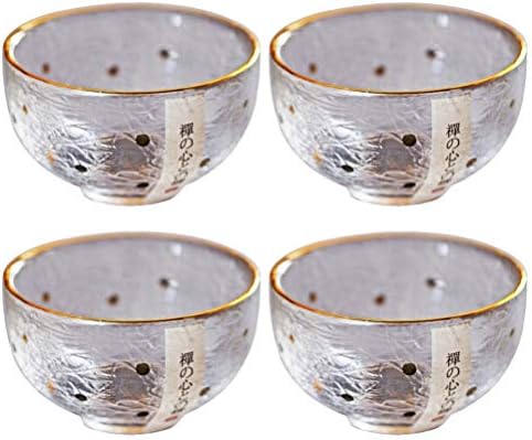 Hemoton Clear Cleag šalica Expresso šalica kave 4pcs staklo sake šalice japanskog alkoholnog pića sa zlatnom točkicom za kavu espresso