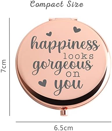 Inspirativni pokloni za žene sreća vam izgleda prekrasno kompaktno ogledalo od ružičastog zlata kolegica Djevojka šefica dama Sestra