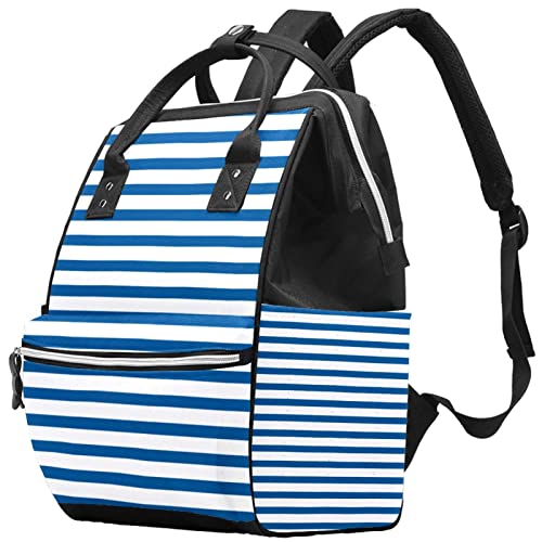 Plave i bijele pruge torbe pelena torbica mame ruksak veliki kapacitet pelena pelena torbica za njegu putničke torba za brigu o bebi