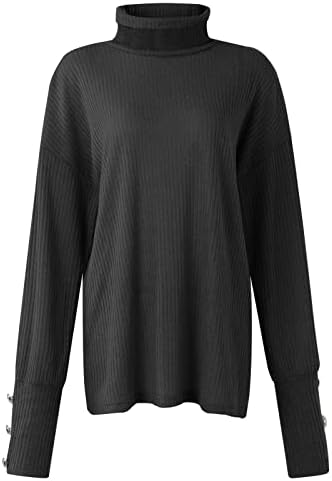 Jesenski džemperi za ženski jeseni 2022 gumb za pulover Up Dugi rukavi Čvrsta boja Košulja za pletenje na dnu Zimska odjeća
