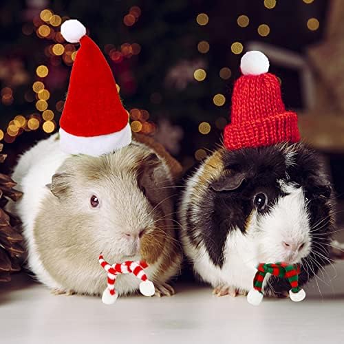 Foimas Mala životinja Božićni kostim, Mini Santa šešir šal za hrčak zečja zamorca svinja činčila jež Lizard bradati zmaj božićni božićni