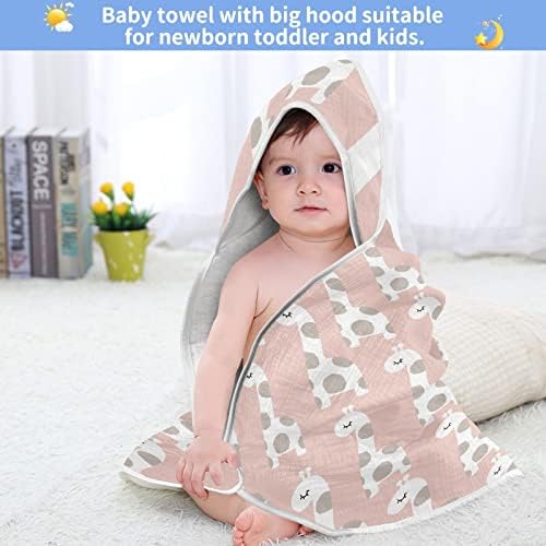 Vvfelixl ručnik za bebe s kapuljačom slatka beba žirafa djetinjasto ružičasta upijajuća ručnici za bebe pamučni mekani ručnik za kupku