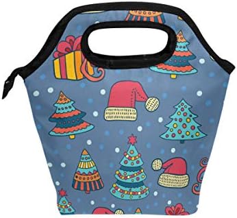 Retro torba za ručak Sretan Božić Retro torba vodootporna torba za hladnjak topla torba za putovanje na otvorenom piknik škola posao