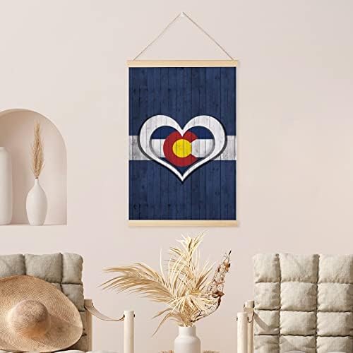 Nudquio Colorado zastava Srce i drveni magnetski plakat okvir platna zid viseće slike umjetnička djela fotografija za kućni izletni