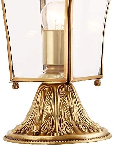 Tqxdd vintage europski tradicionalni luksuzni mesingani post svjetlo elegantni puni bakreni vanjski vodootporni stup svjetiljke e27