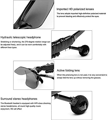 Jinyi Wireless Bluetooth slušalice sa sportskim polariziranim sunčanim naočalama Sunčane naočale Muškarci Žene Sportske sunčane naočale