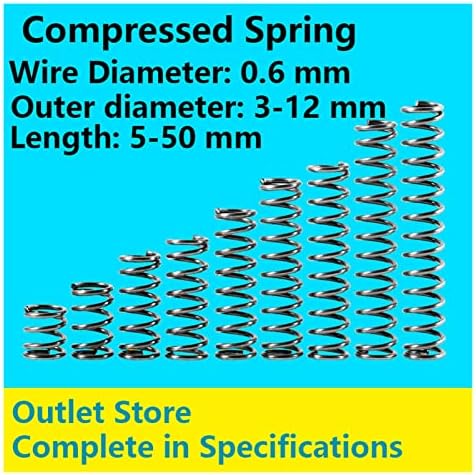 Kompresijske opruge prikladne su za većinu popravljanja i teleskopskim proljetnim tlakom Kompresije opružne žice promjer 0,6 mm, vanjski