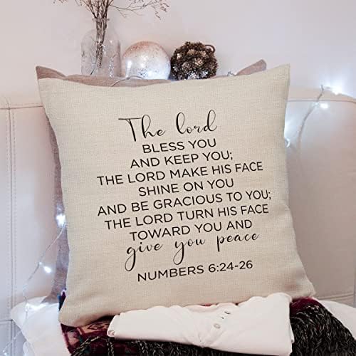 Kongmotree biblijski stihovi jastuk za bacanje, blagoslov poklon, umjetnost pisma, izreke iz Svetog pisma, citat Biblije, brojevi 6: