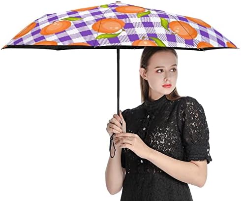 Karirani pokrivač od breskve, 3 sklopiva kišobrana za putovanja, Suncobrani protiv UV vjetra, modni automatski kišobran na otvorenom