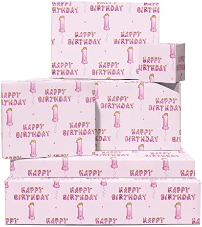 23 papir za omatanje za 1. rođendan-6 listova ružičastog omota za poklone-8 godina - dječji Papir za omatanje za djevojčice-dolazi