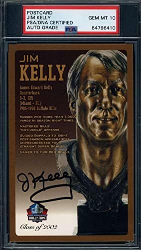 Jim Kellie 's 10' s potpisom brončanog poprsja HOFA na razglednici s autogramom - izrezani potpisi NFL-a