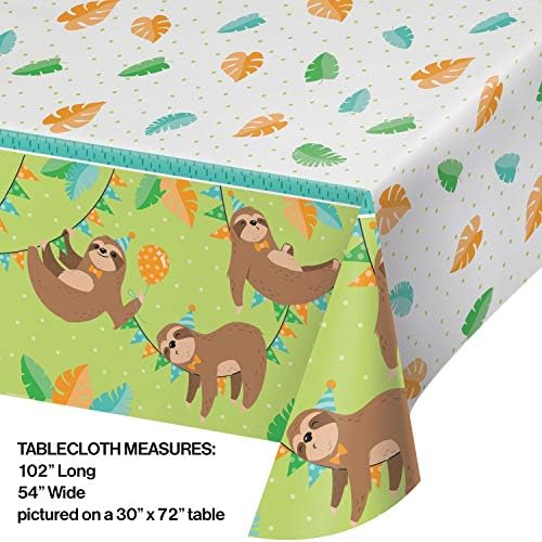 Sloth Party Plastic Tablecloth, 1 CT