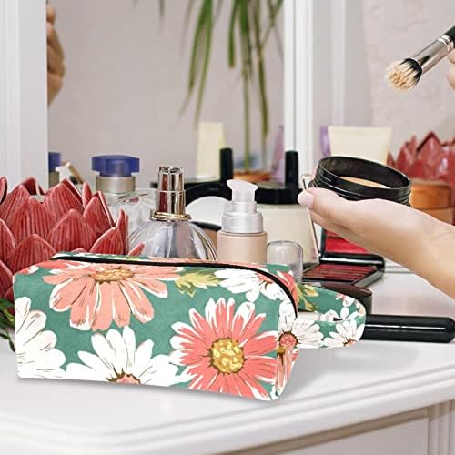 Tbouobt kozmetičke torbe za žene, šminkanje toaletne toaletne torbe Organizator pribor, proljetni tratinčica cvijeta Vintage Chamile