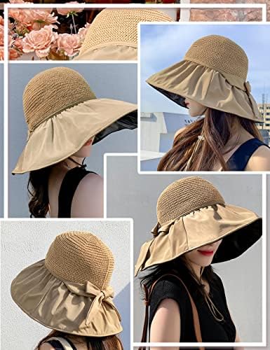 IAmacs Sun Hat Women UV Zaštita širokog vrha Outdoor Garden Ribolov šešir UPF50+ Ljetni šešir lebdi s pramčanom vrpcom otpornim na