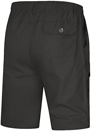 Muške radne hlače gumb za solidne boje Terefy Muške plus Službeni casual Sve kratke hlače modne tkane teretne hlače s 8