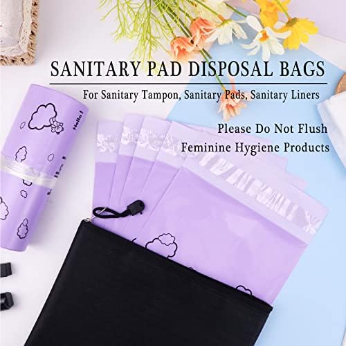 Higijenske vrećice za recikliranje pakiranje od 100 komada, vrećice za recikliranje higijenskih uložaka 7.12 inča ljubičaste neprozirne