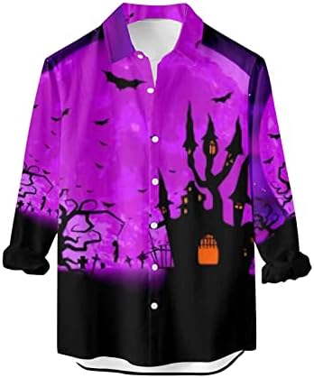 Vrhovi za muške grafičke majice s dugim rukavima Halloween plus modni modni okretni vrhovi bluza kardigan