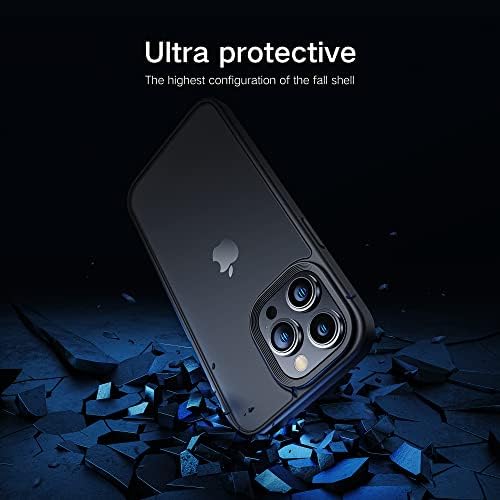 Šok-dokaz torbica ANNGELAS za iPhone 14 Pro Max Case【Proziran i svilenkasta na dodir i najosjetljiviji aluminijski gumb】 Zaštita od