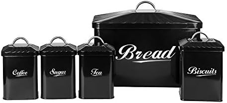 _649 pokloni za kućnu kuhinju od crnog metala kutija za kruh / kutija / kontejner set limenki za kolačiće čaj kava šećer