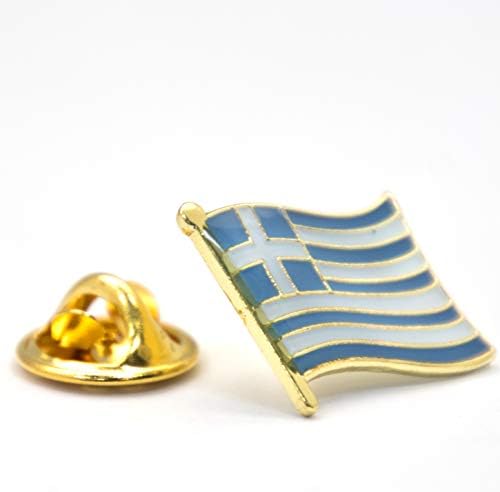 A-jedna Grčka zastava emajl pin+EU Flag logotip zakrpa, Metalni ovratnik za vrećicu za vrećicu, EU Patch za platno vrećicu Garrison