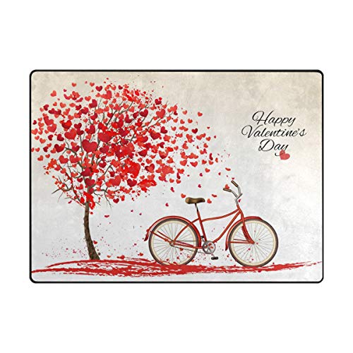 Mr.xzy Valentinovo Srčana stabla Bicikl Veliki prostirki za dnevnu sobu bez klizanja zaključana voda za igranje dječjeg tepiha za aktivnost