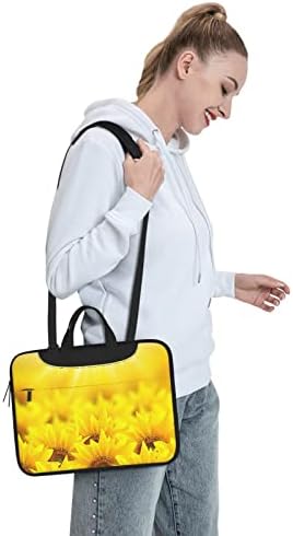 Aseelo žuti suncokreti torba za laptop, ultra tanke prijenosne vrećice za prijenosne računale, torba za rame od putničkog računala.