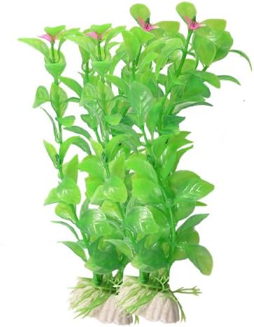 2-dijelna podvodna biljka za akvarij s plastičnim lišćem / trava, 7 inča, zelena