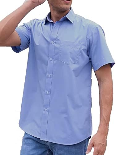 Gallean muške košulje, uobičajene košulje za fit, košulje s kratkim rukavima, čvrste ležerne košulje