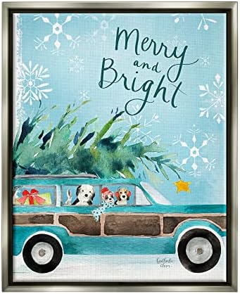Stupell Industries Merry & Bright Božićni scena Odmor za odmor, dizajn Heatherlee Chan