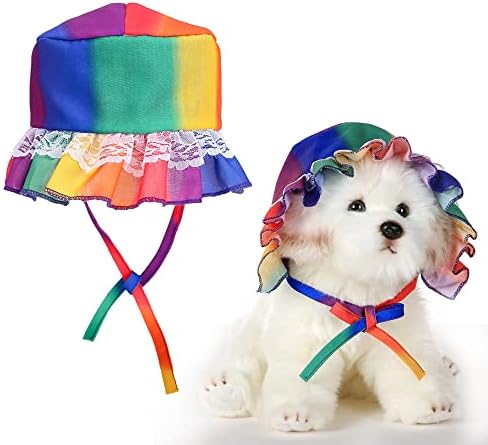 Rainbow Dog kostim gay ponos slatka psa bandana, dodaci za male srednje pse mačke, maštovite duge šareni šešir za kućne ljubimce za