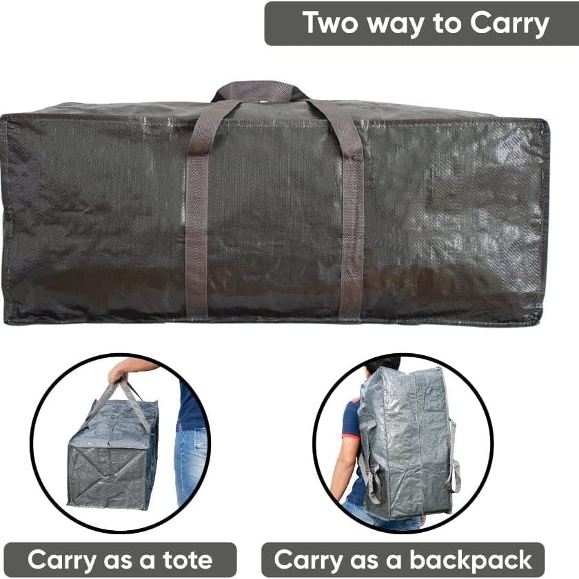 Klickpick Home Grey Heavy Duty za višekratnu upotrebu ekstra velikih vrećica za odlaganje, vrećice za pranje rublja Pomicanje torbi