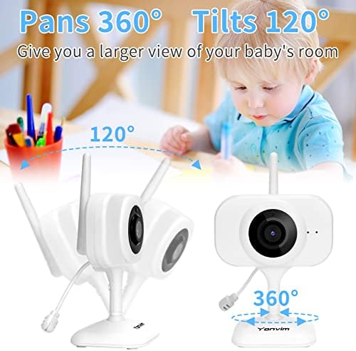Monitor za bebe od 4,3 inča, video monitor s podijeljenim zaslonom, 2 kamere i audio, bez MBP-a, noćni vid, dvosmjerna komunikacija,