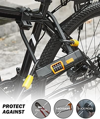 Joytutus Bike U zaključavanje s kabelom - 2 pakiranje teških bicikala U zaključavanje s 14,6 mm okova, 10 mm x1.8m kabel i držač kabela,
