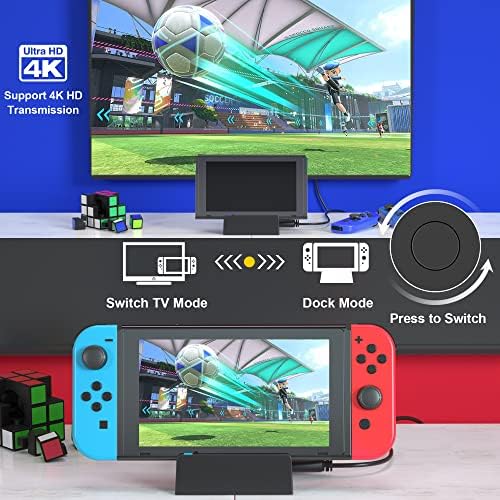 Switch TV priključna stanica za Nintendo i Switch OLED, Nintendo Switch Dock Mini prijenosni 4K HD i USB 3.0 Port TV Dock Station Zamjena