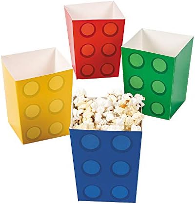 Fun Express Block Party Popcorn kutije za rođendan - Zabavni zalihe - Kontejneri i kutije - Kutije za papir - Rođendan - 24 komada