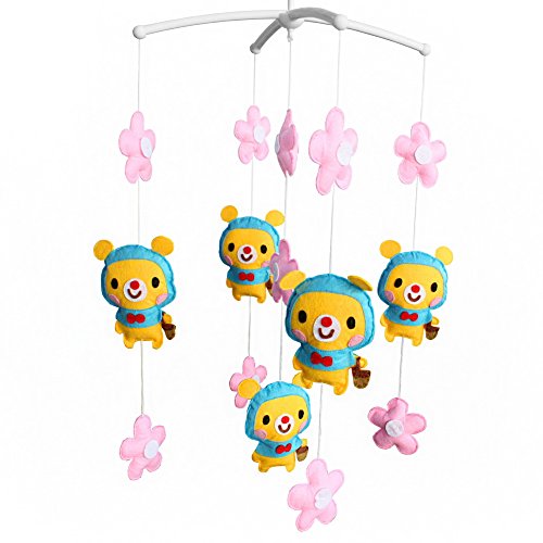 Dječji krevetić mobilni dekor za dječju sobu senzorne igračke za bebe 991 [medvjedić s košaricom]