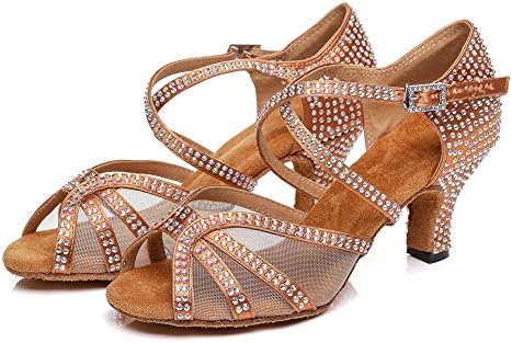 TINRYMX ženske latino plesne cipele s rhinestones sandale sa sandalama sa sandalama plesača s plesnim igračima za plesne dvorane, model