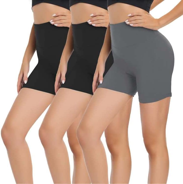 GayHay 3 Pack Womens Bikeer Shorts - 5 visoki struk maslački meke kratke hlače za atletsku vježbu jogu