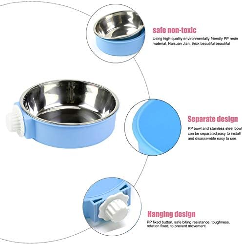 ; 6 paketa zdjela za pse u sanduku plastična zdjela i zdjela od nehrđajućeg čelika odvojiva viseća hranilica za hranu i vodu 2-u-1
