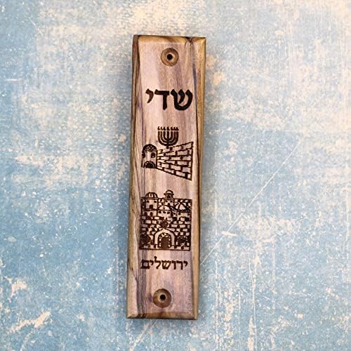 Ručno izrađena drvena mezuza, maslinovo drvo Mezuzah kula Davida Judaica iz Izraela, židovski mezuza, darovi židovskog doma, vjerski