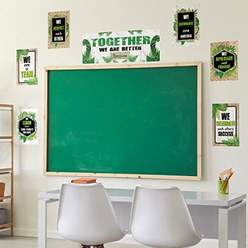 7pcs ukrasi za učionicu, edukativni plakati, Zelena biljna oglasna ploča, Vodootporni zidni umjetnički poster za zidnu kućnu školu,