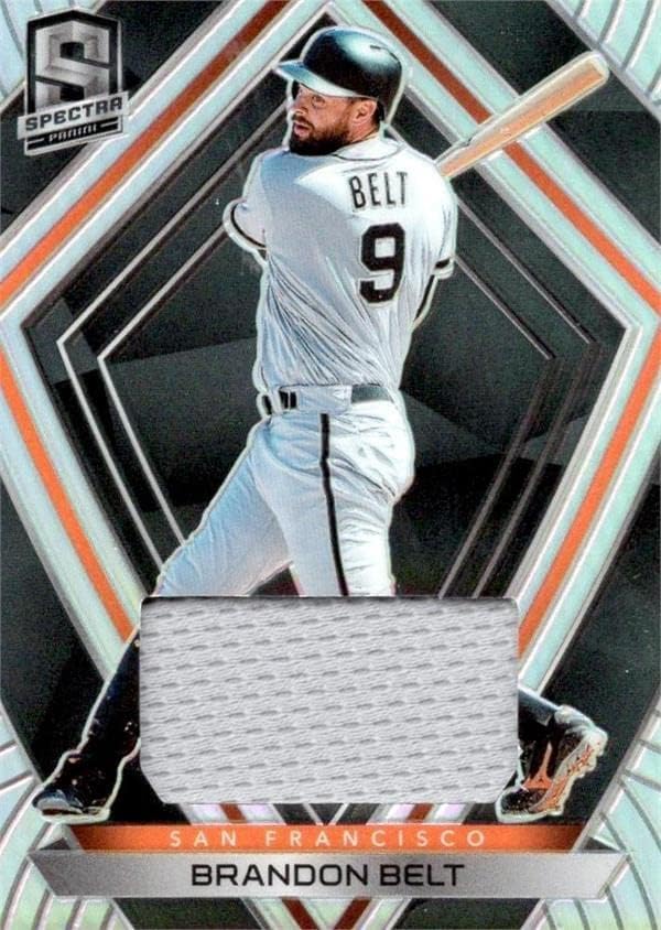 Brandon Belt igrač istrošen Jersey Patch Baseball Card 2020 Panini Chronicles Spectra Prizm Refractor 4 - MLB igra korištena dresova