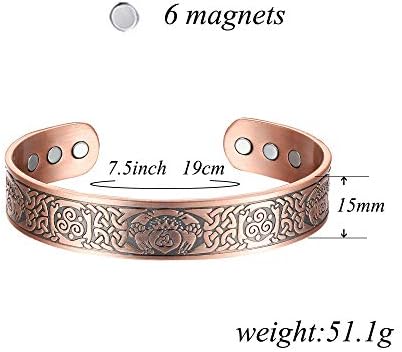 Biomag bakrena magnetska narukvica za muškarce 3500 Gauss Magnet 99,9% čvrsti čisti bakreni nakit poklon 2 PCS Zdravstvena manžetna