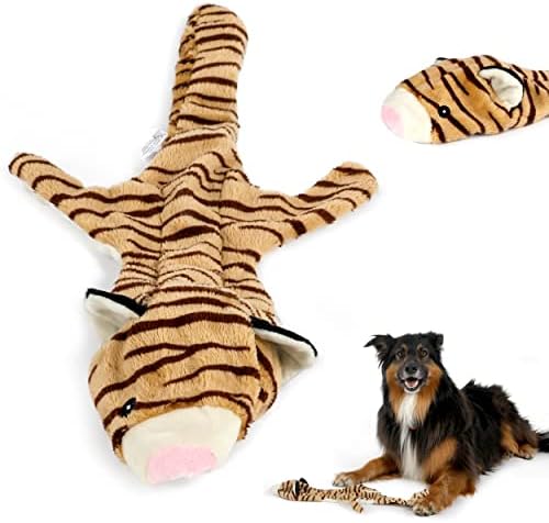 Holladay marke tigar plišana igračka za pse, neotkrivene igračke za pse za srednje pse, igračke za štene, bez punjenja psa igračke,