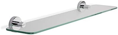 Croydex metra flexi-fix easy fit vijak ili staklo za ljepilo polica za kupaonicu, 4,9 in x 25,1 in x 3.1in, kromiranje