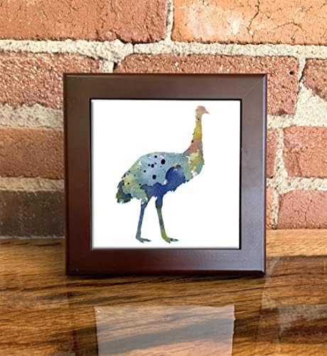 Emu Plava apstraktna akvarelna umjetnička ukrasna pločica