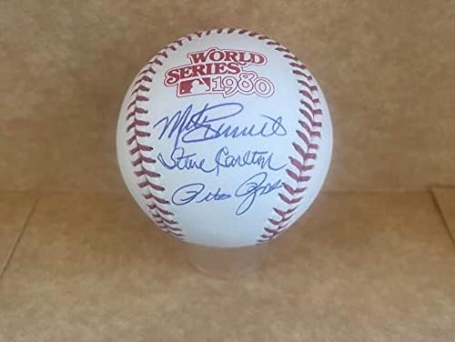 Mike Schmidt Steve Carlton Pete Rose potpisao je bejzbol Svjetske serije iz 1980. godine JSA MLB