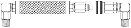 T&S mesing HG-6D-60S plinsko crijevo s obrnutim brzim prekidom, 3/4-inčni NPT, dugačak 60-inčni i okretni spojnice