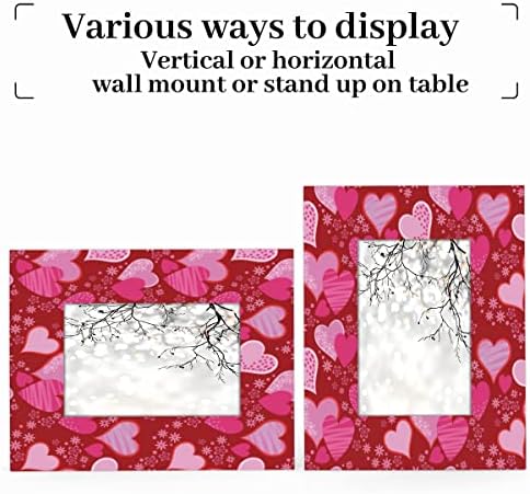 Cfpolarni crveni srčani oblik Valentinov dan 4x6 okvir za slike drveni prikaz bez prostirki okviri za fotografije za stol ili zidni